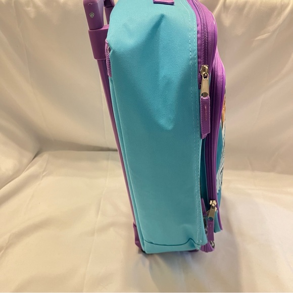 Disney 100 Year Anniversary Kids Travel Bag On Wheels Purple Blue Air Mail Stamp - Picture 9 of 11